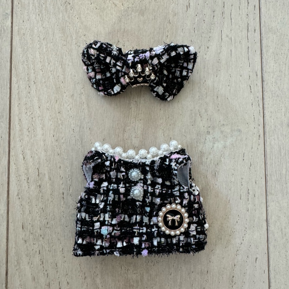 Labubu Doll Tweed Dress Black - Picture 4 of 4